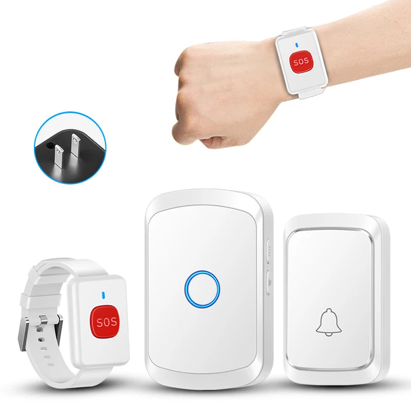 Buscapersonas sin filtro para personas con botón SOS y reloj de llamada – Sistema de alerta de urgencia para casas, niños y pacientes