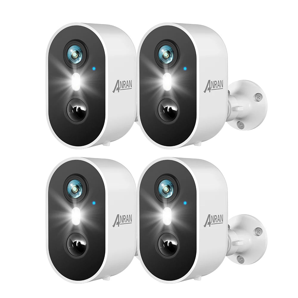 Caméra de Surveillance ANRAN 2K sur Batterie Rechargeable – WiFi 2,4 GHz, Détection Humaine PIR, Vision Nocturne Couleur, Audio Bidirectionnel IP65