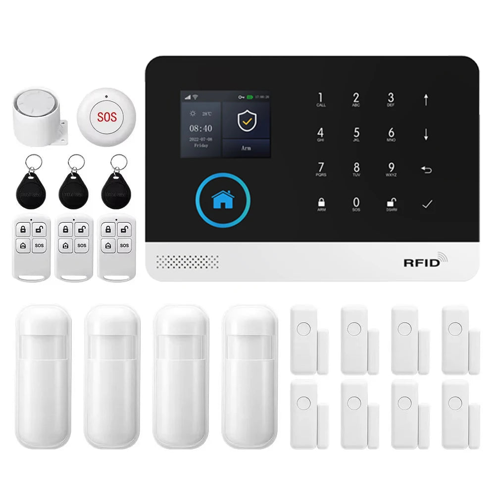Système d’Alarme Maison PGST 4G WiFi avec Écran – Kit Sécurité Connectée Tuya Compatible Alexa et Smart Life