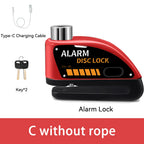 Rockbye Antivol à Disque avec Alarme 120 dB Rechargeable – Bloque-Disque Étanche pour Moto, Scooter et Vélo avec Câble de Sécurité