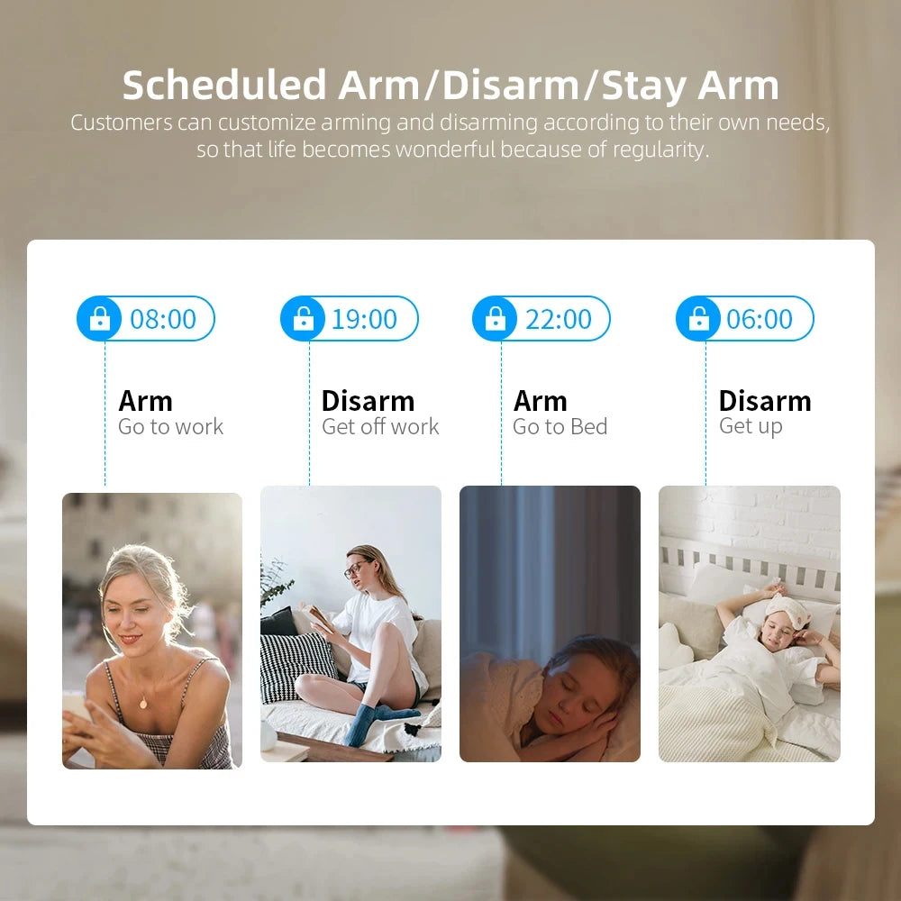 SMARSECUR TY-505 - Sistema de alarma Maison Connecté WiFi &amp; GSM, Seguridad Sans Fil DIY con aplicación Tuya, Compatible Alexa