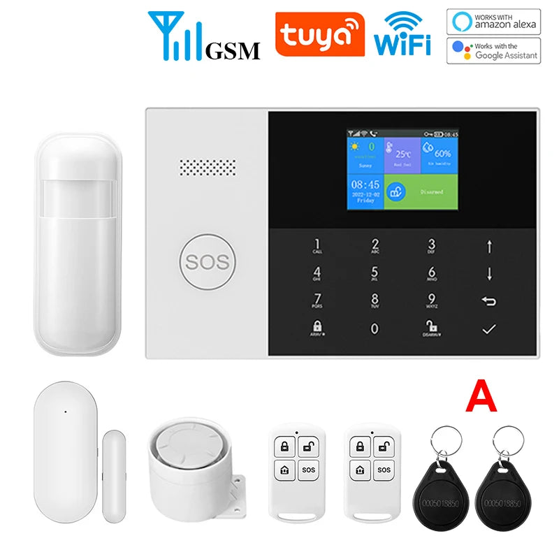 GauTone 105-2G – Sistema de alarma Casa Conectado Tuya WiFi y GSM, Seguridad Sans Fil con Aplicación Smart Life y Compatibilidad Alexa