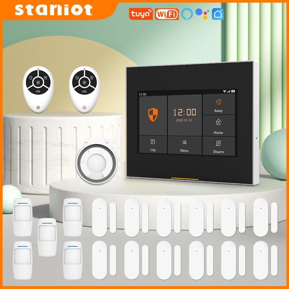 Sistema de alarma Maison WiFi inteligente STANIOT Tuya – Kit de seguridad sin filtro compatible con Alexa y Google Home 