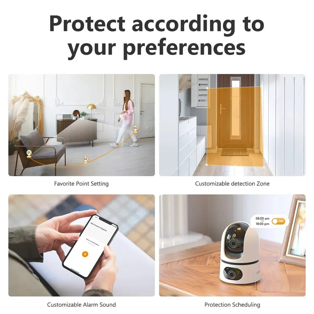 Caméra Intérieure IMOU Ranger Dual 6MP / 8MP – Double Objectif 360°, Vision Nocturne Couleur, Détection Humaine et Animaux, Audio Bidirectionnel