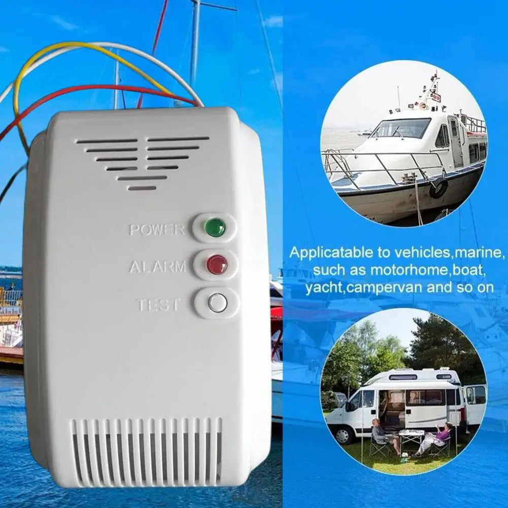 Détecteur de Gaz 12V pour Camping-Car, Bateau et Véhicule – Alarme Propane, Butane et GPL avec Alerte Sonore et LED