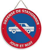 Panneau Rond en Bois “Propriété Privée – Accès Interdit – Vidéosurveillance” – Decoración Murale Seguridad para Cour, Jardin et Allée 