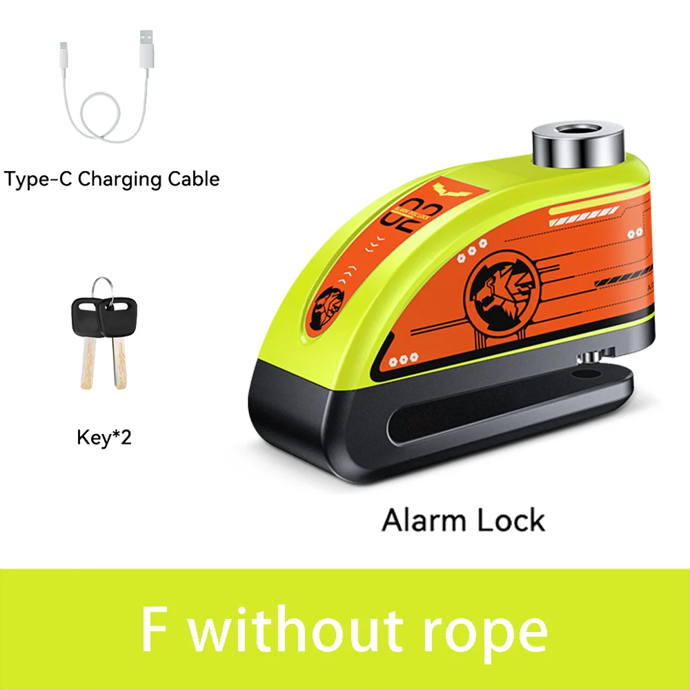 Rockbye Antivol à Disque avec Alarme 120 dB Rechargeable – Bloque-Disque Étanche pour Moto, Scooter et Vélo avec Câble de Sécurité