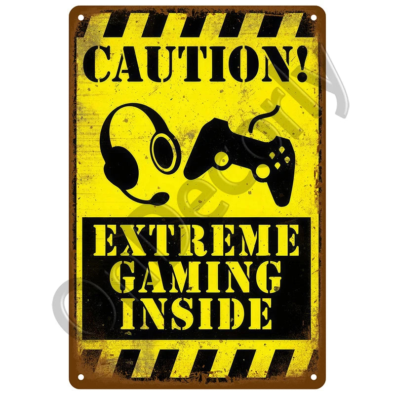 Panneau Vintage CCTV en Métal 20 x 30 cm – Plaque Murale “Vidéosurveillance 24h” pour Bar, Garage, Café et Maison