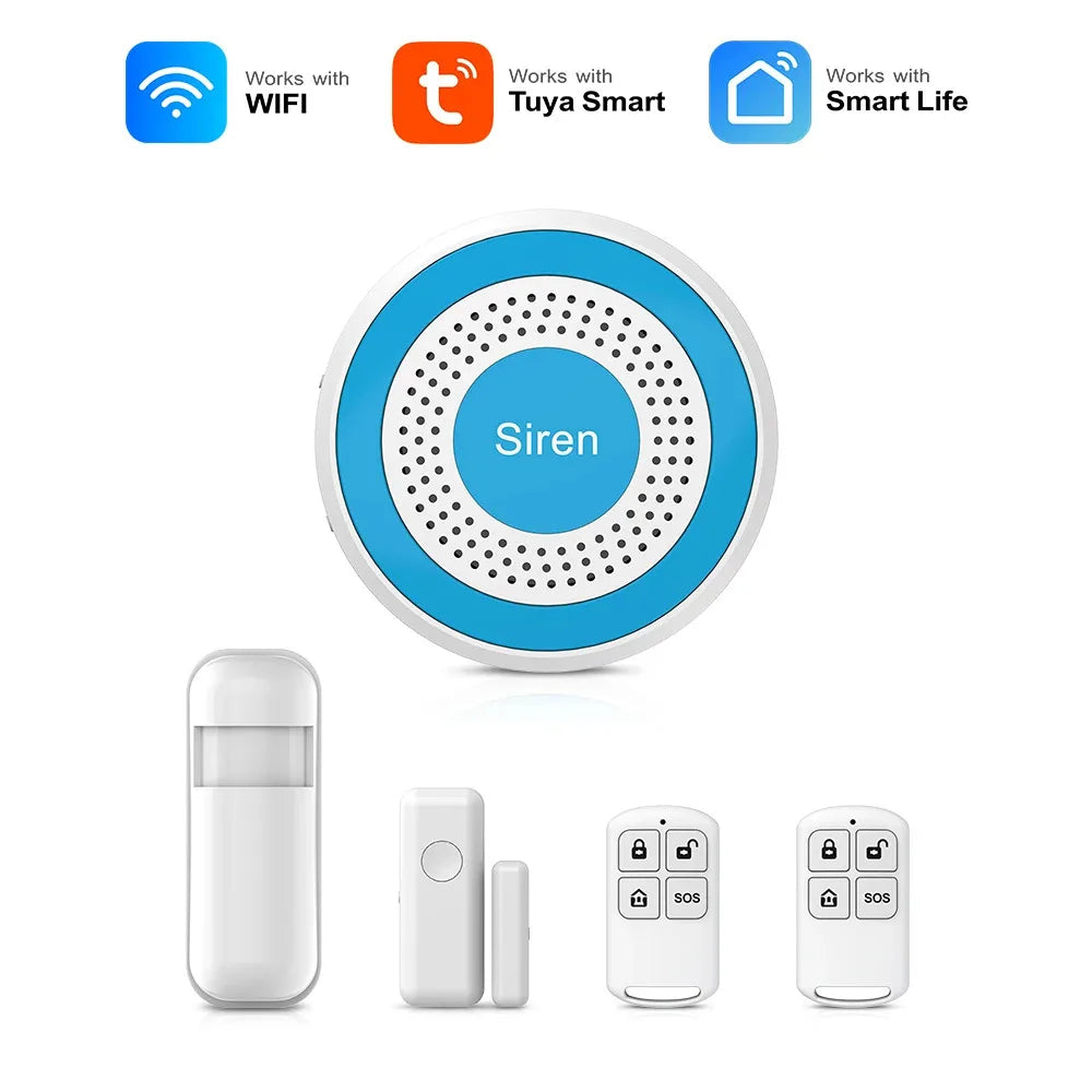 PGST A519W - Sistema de alarma Maison Connecté WiFi Tuya Smart Life, compatible con Alexa y Google, kit de seguridad con detectores de puertas y movimientos 