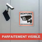 Panneau Caméra de Sécurité Classique en Aluminium 20x20 cm – Signalisation Vidéosurveillance Sans Électricité 