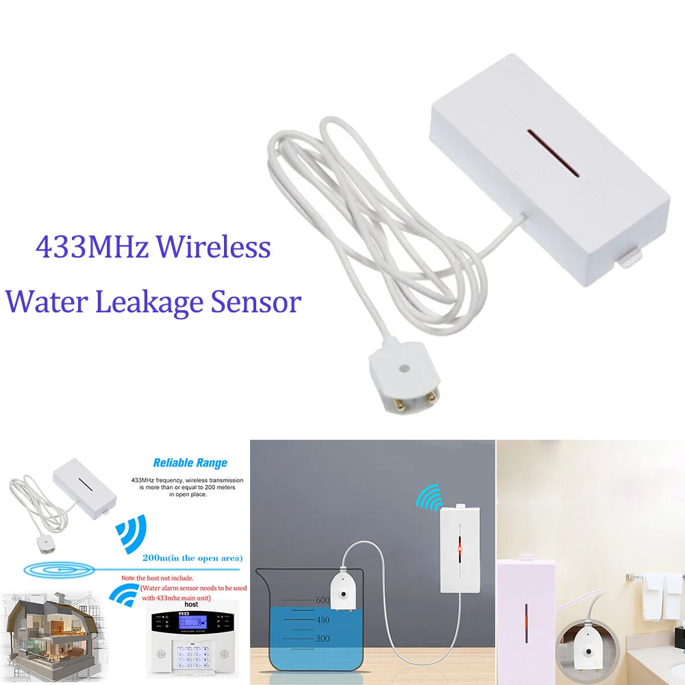 Detector de Fuite d'Eau Sans Fil 433 MHz TAIBOAN – Capteur d'Inondation pour Système d'Alarme, Prévention Débordement et Dégâts des Eaux 