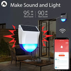 Sirène Extérieure Solaire Connectée Tuya WiFi / Zigbee NUOYING avec Détecteur PIR – Alarme Sonore et Lumineuse Étanche pour Sécurité Maison 