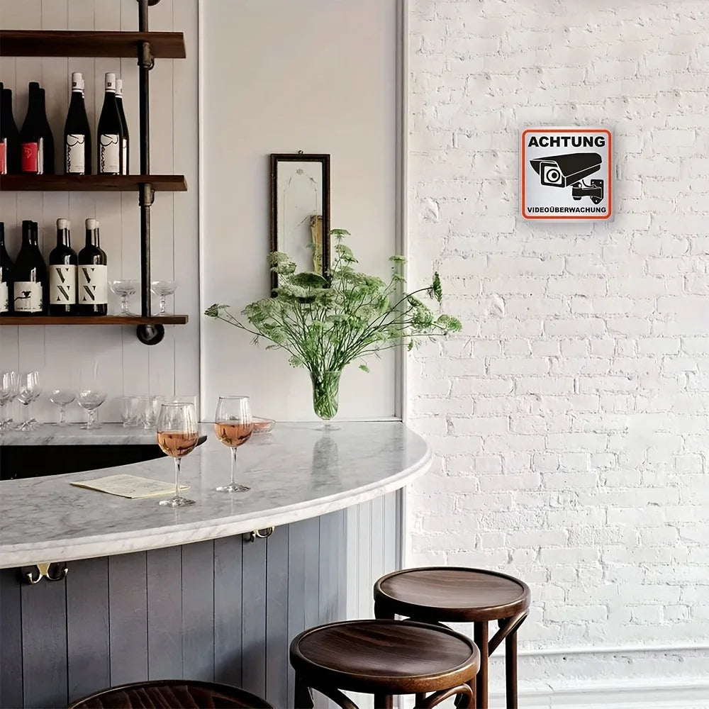 Panneau Caméra de Sécurité Classique en Aluminium 20x20 cm – Signalisation Vidéosurveillance Sans Électricité