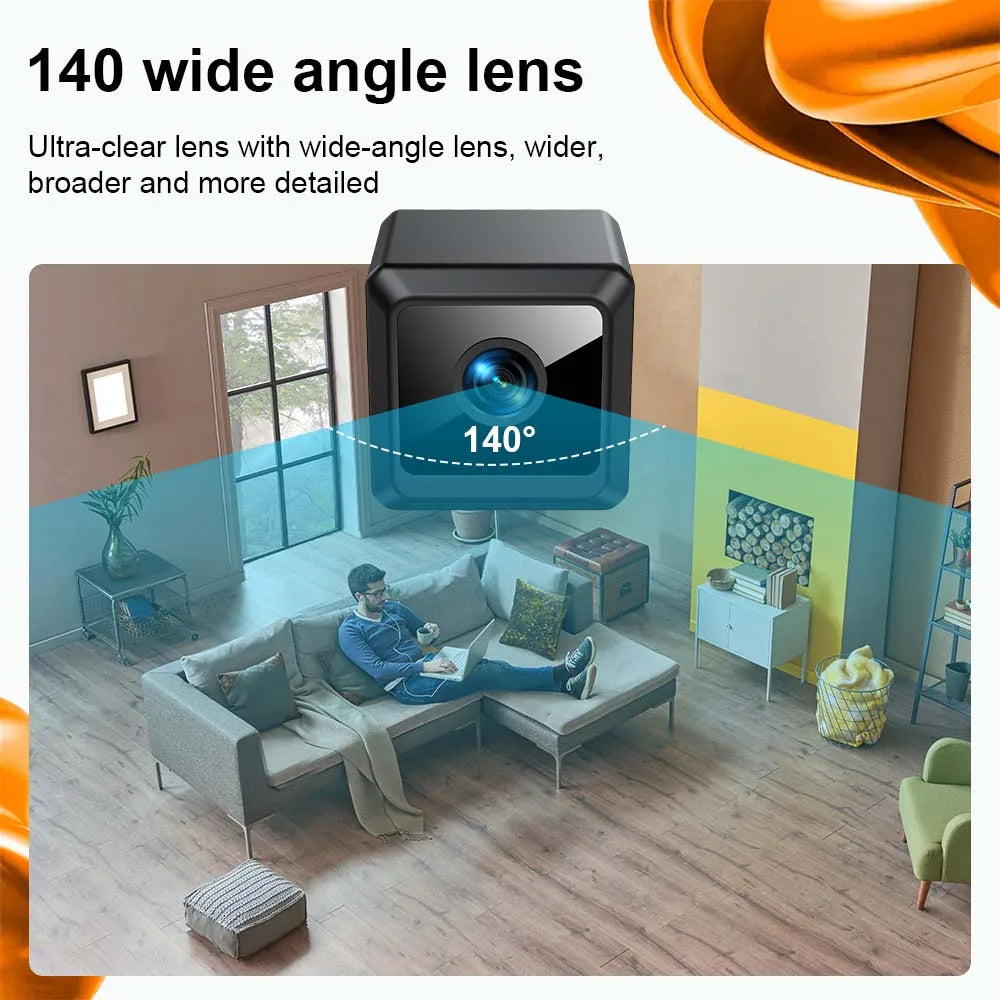 Mini Caméra de Surveillance WiFi W02 1080P avec Vision Nocturne – Caméra de Sécurité Intérieure et Extérieure IP66, Batterie Intégrée