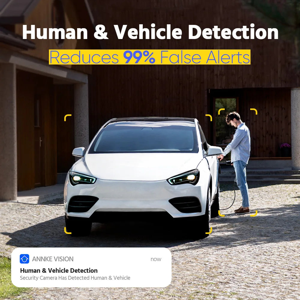 Caméra de Surveillance ANNKE C800 4K PoE 8MP – Caméra Extérieure IK10 Antivandale avec Double Éclairage Intelligent et Micro Intégré