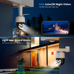 Caméra de Surveillance Ctronics 4K 8MP WiFi 5G Extérieure – PTZ 360°, Zoom Optique 16x, Vision Nocturne Couleur et Suivi Automatique