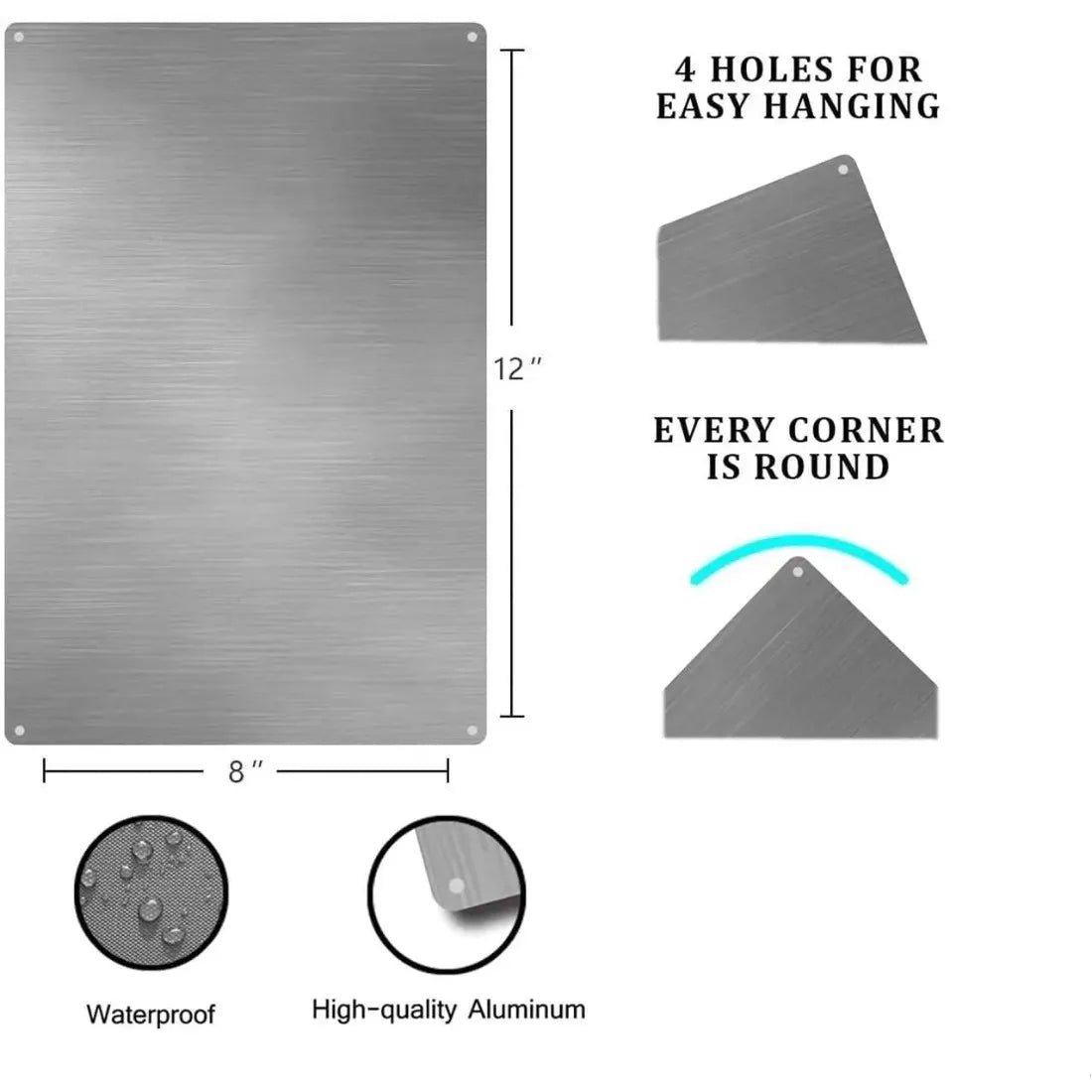 Plaque Métal “Alarme de Sécurité – Vidéosurveillance 24h/24” 20x30 cm – Panneau Mural de Protection pour Maison et Locaux