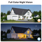 Caméra Solaire Murale 2K avec Éclairage LED – 3MP, Détection Humaine, Vision Nocturne Couleur, Batterie 5200 mAh, Alarme et Audio Bidirectionnel IP66