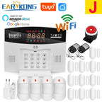 Earykong ER-TW99C – Sistema de alarma Maison Connecté Tuya WiFi &amp; GSM, color de pantalla, Sirène Intégrée, función de sonido y detectores sin hilos