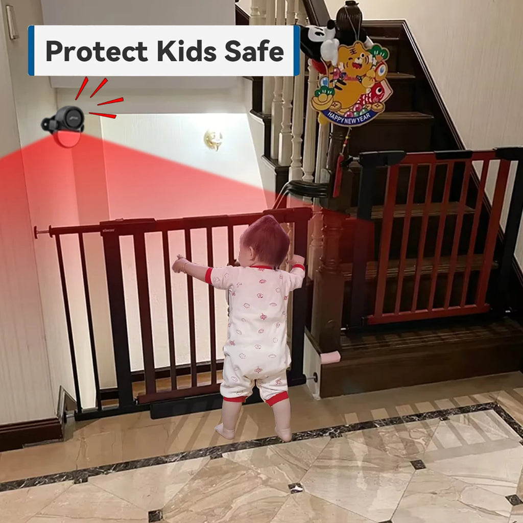 Detector de movimiento infrarrojo PIR CPVAN con Sirène 125 dB – Alarma de casa, garaje, apertura y autocaravana con teléfono y capturador de puerta 