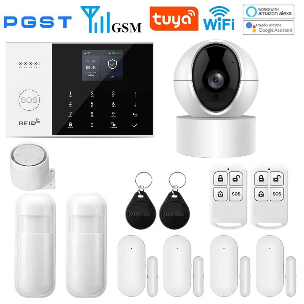 PGST 105-2G – Sistema de alarma Maison Connecté WiFi 2G 433 MHz Tuya Smart Life, pantalla y teclado, compatible con Alexa y Google