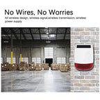 Sirène Extérieure Sans Fil Solaire 433 MHz 110 dB avec Flash – Étanche IP65 et Batterie Longue Autonomie