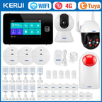 KERUI G64B – Sistema de alarma Maison Sans Fil 4G y WiFi con pantalla táctil de 4,3”, aplicación Tuya y kit de seguridad completo 
