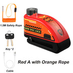 Wiederaufladbarer Anti-Volumen-Alarm für Motorräder und Fahrräder – Blockiert 110 dB mit Sicherheitskabel und USB-C-Aufladung 