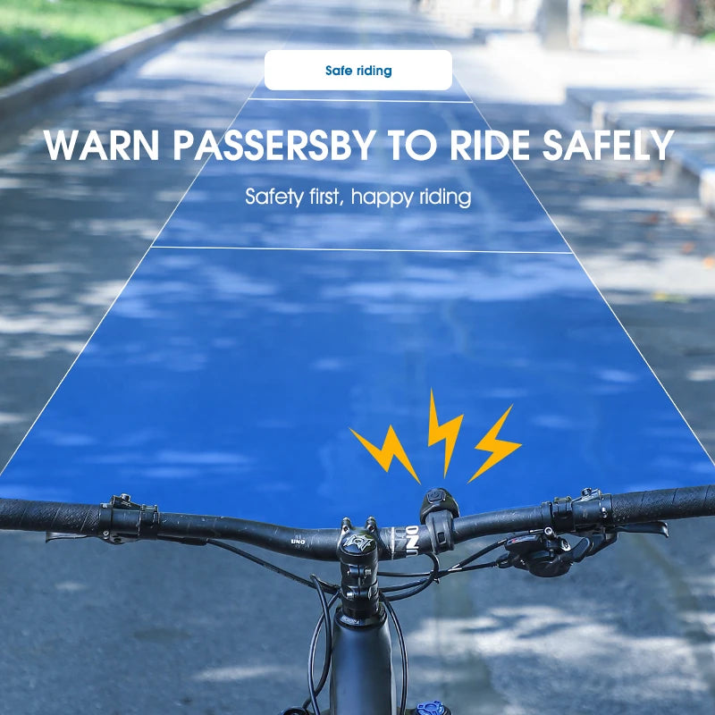 WEST BIKING Sonnette Électrique pour Vélo Rechargeable USB – Klaxon Puissant 6 Modes pour VTT, Vélo de Route et Vélo Urbain