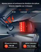 Elecpow Alarme Antivol Sans Fil 108 dB pour Voiture et Camping-Car – Détecteur de Vibration avec Télécommande et Alerte Sonore & Lumineuse