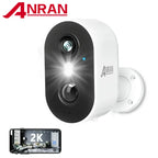 Caméra de Surveillance ANRAN 2K sur Batterie Rechargeable – WiFi 2,4 GHz, Détection Humaine PIR, Vision Nocturne Couleur, Audio Bidirectionnel IP65