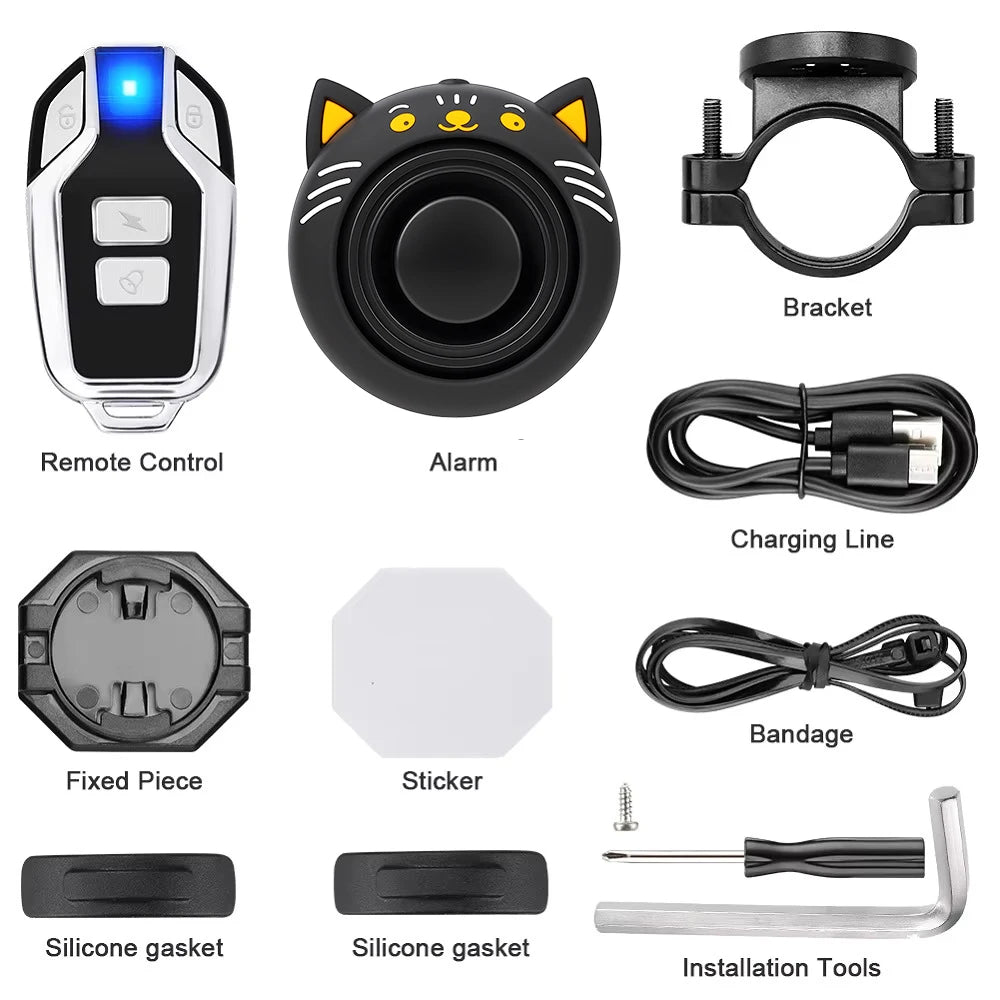 Extractme Alarme Vélo et Moto Sans Fil 110 dB Rechargeable USB – Détecteur de Vibration Étanche IPX5 pour Vélo, Scooter et Deux-Roues