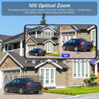 Caméra de Surveillance JOOAN 5K / 4K WiFi PTZ à Trois Objectifs – Caméra Extérieure Double Écran avec Zoom Optique 10X, Suivi Automatique et Audio Bidirectionnel