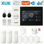 XUK PG-107 – Sistema de alarma Maison Connecté Tuya WiFi &amp; 4G con pantalla táctil 4,3", Sirène Puissante et Control Intelligent 