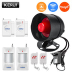 KERUI DLB – Sistema de alarma de casa WiFi Tuya con Sirène Puissante 110 dB, kit sin filtro con detector de movimiento y capturador de puerta/ventana 