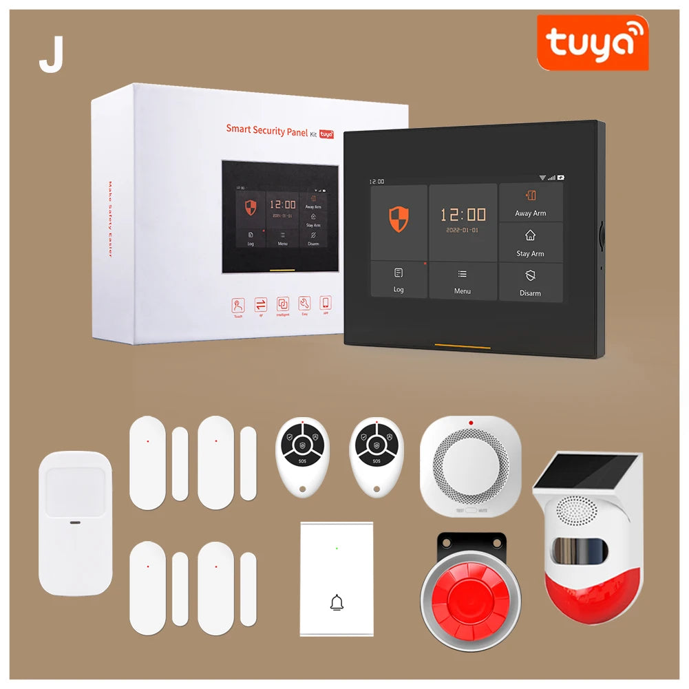ACJ H501 - Sistema de alarma Maison Connecté WiFi + GSM 2G, Kit Seguridad Sans Fil 433 MHz con Captores y Control Tuya / Alexa 