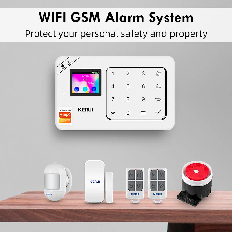 KERUI W181 (PG106) – Hausalarmsystem mit WiFi- und GSM-Verbindung, Sans-Fil-Sicherheitsset mit Bewegungsmelder, Tür-/Fensterschutz und Sirene