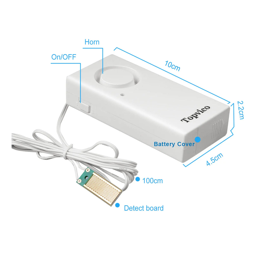 Detecteurs de Fuite d'Eau TOPVICO TP-206W (Lote de 5) – Alarma de inundación 120 dB para protección de casa y lugares 