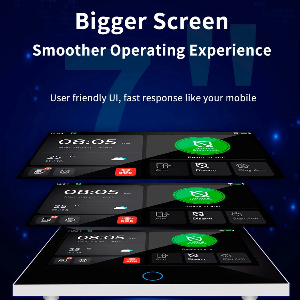 KERUI G70 – Sistema de alarma Maison Connecté 4G y WiFi con pantalla táctil de 7 pulgadas, aplicación Tuya y Captores Sans Fil