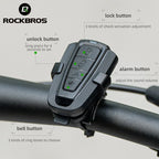 ROCKBROS Alarme Vélo avec Sonnette Intégrée Rechargeable USB-C – Détecteur de Vibration avec Télécommande Sans Fil pour Vélo et Vélo Électrique