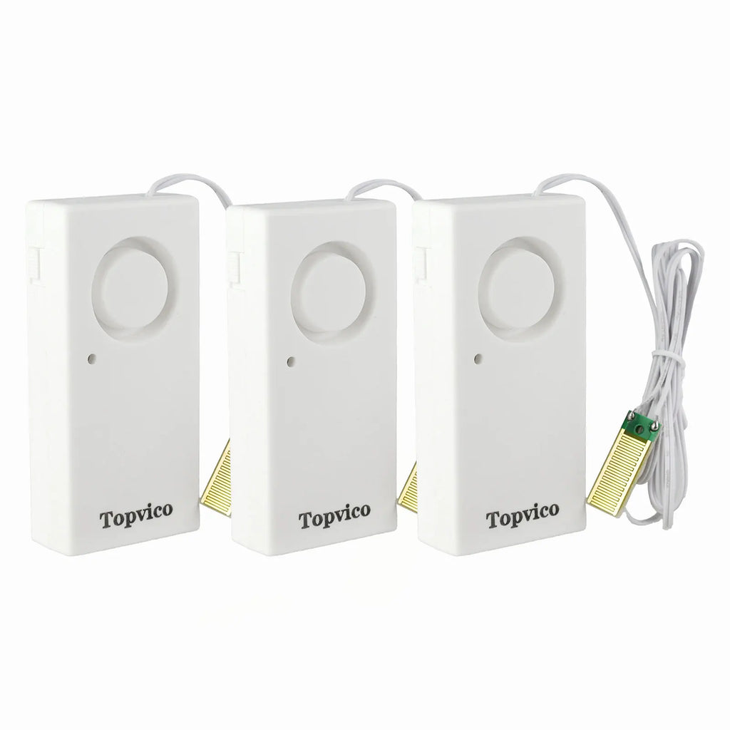 Detecteurs de Fuite d'Eau TOPVICO TP-206W (Lote de 5) – Alarma de inundación 120 dB para protección de casa y lugares 
