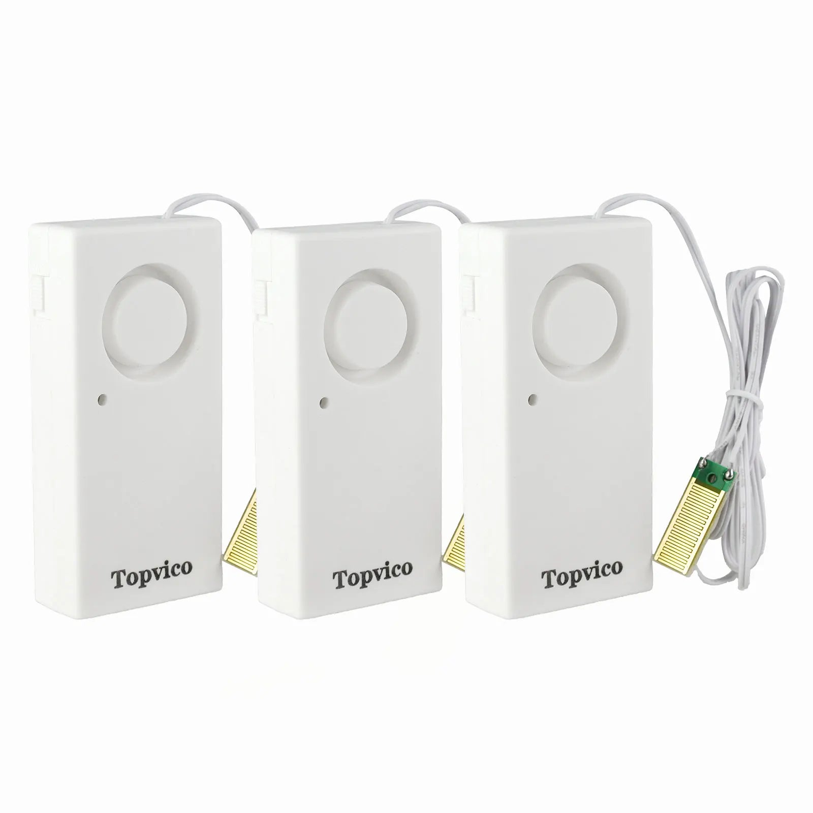 Detecteurs de Fuite d'Eau TOPVICO TP-206W (Lote de 5) – Alarma de inundación 120 dB para protección de casa y lugares 