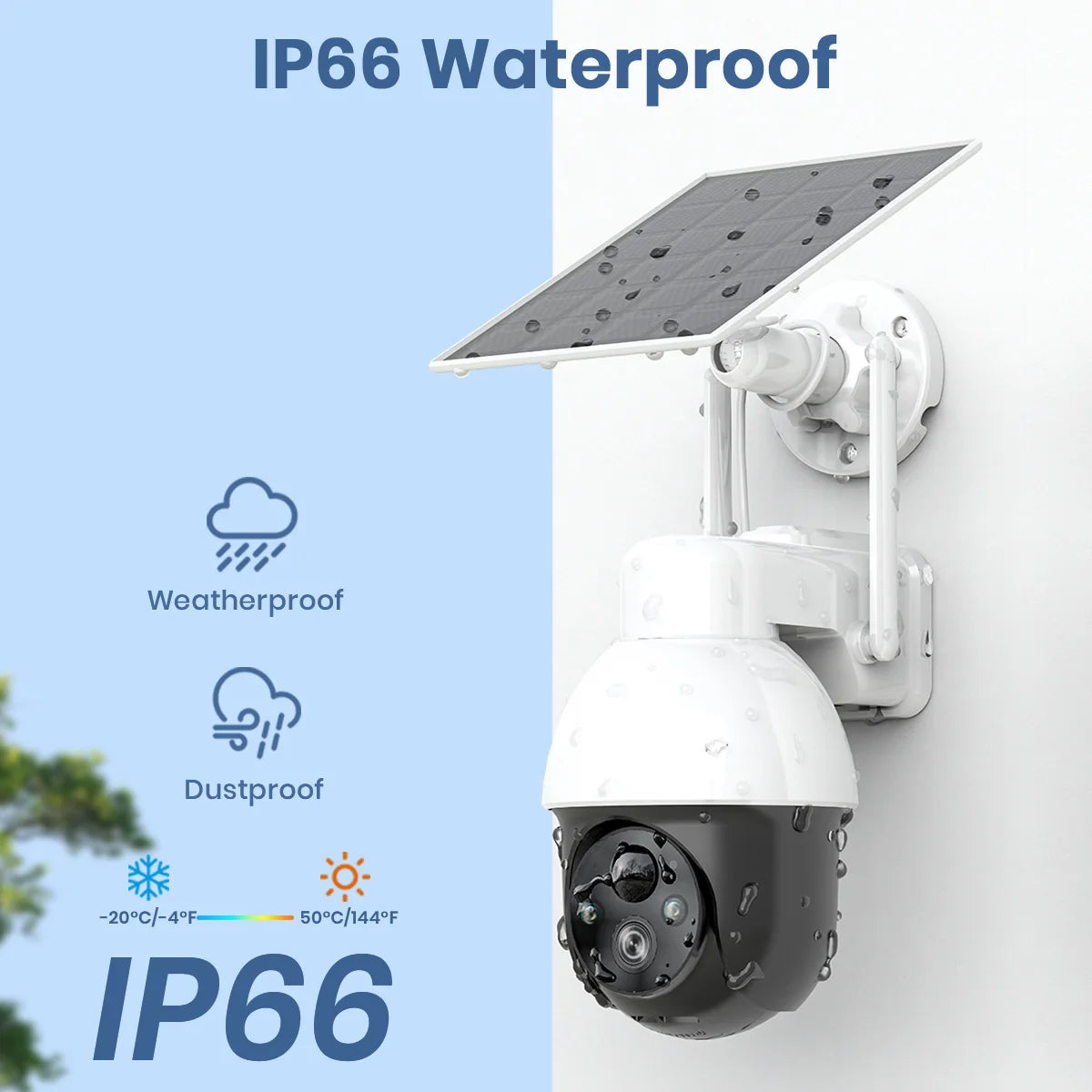 Caméra de Surveillance Extérieure Solaire AOSU 3MP PTZ – WiFi Sans Fil, Batterie Intégrée, Détection Humaine IA, Vision Nocturne Couleur et Audio Bidirectionnel