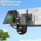 Caméra de Surveillance Solaire WONSDAR 4G avec Carte SIM – PTZ, Enregistrement 24/7, Suivi Automatique, Batterie et Étanchéité pour Extérieur