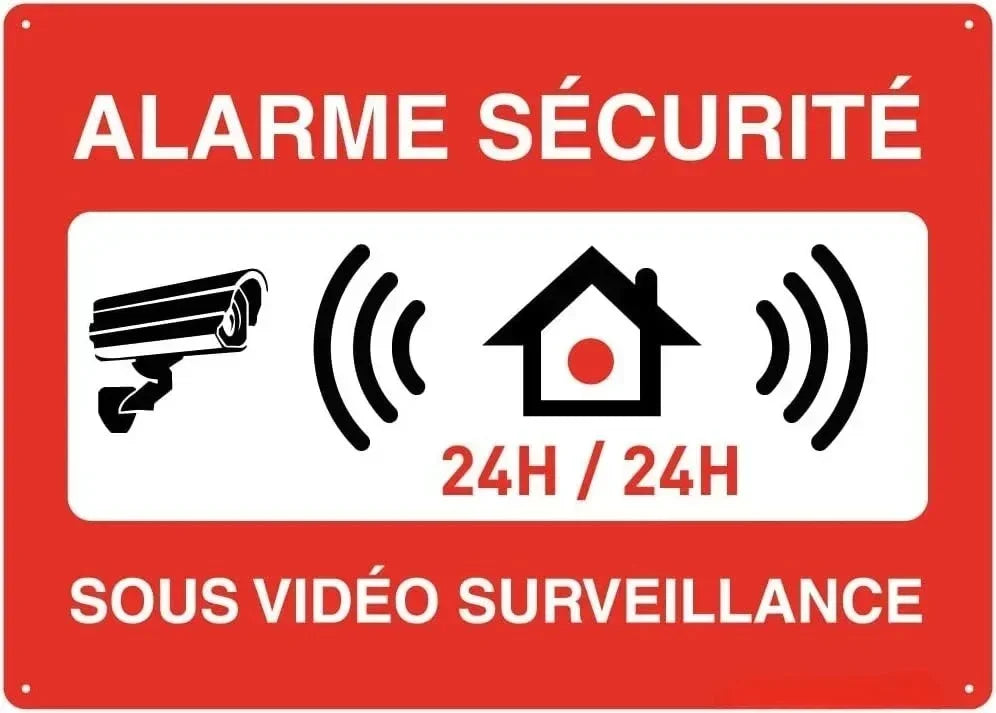 Panneau de Sécurité en Aluminium Renforcé – Vidéosurveillance, Propriété Privée, Accès Interdit pour Entrepôt et Locaux Professionnels
