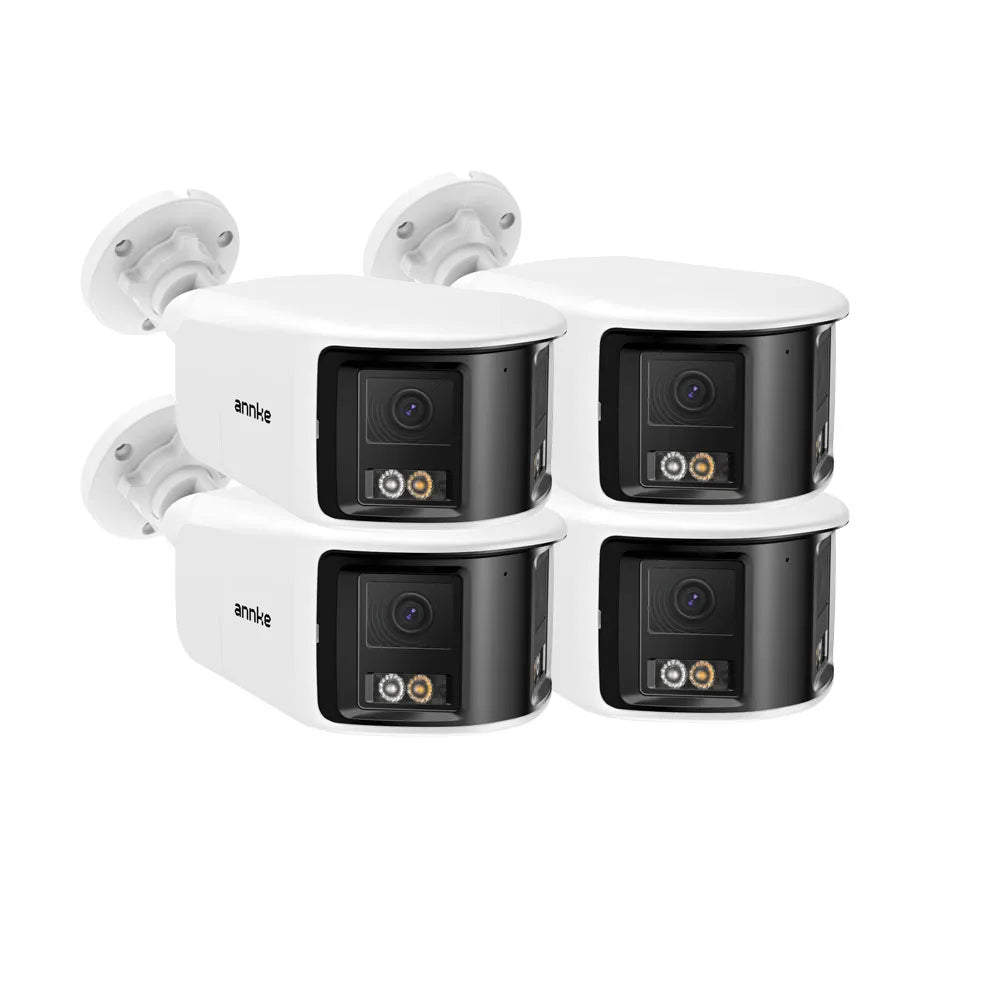 Caméra de Surveillance ANNKE 4K 8MP PoE à Double Objectif – Vision Panoramique 180°, Vision Nocturne Couleur, Audio Bidirectionnel et IP67