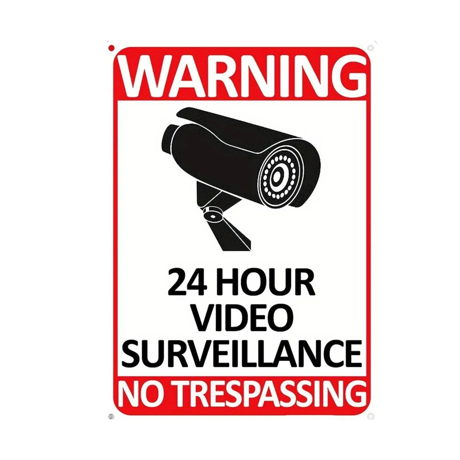 Panneau Métallique “Maison Sous Vidéosurveillance 24h/24” – Signalisation de Sécurité Extérieure Durable et Décorative