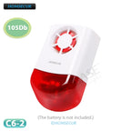 Sans Fil Außensirene HOMSECUR C6-2 433 MHz mit Stroboskopblitz 105 dB – Kompatibler WLAN-/4G-Alarm DD01-4G