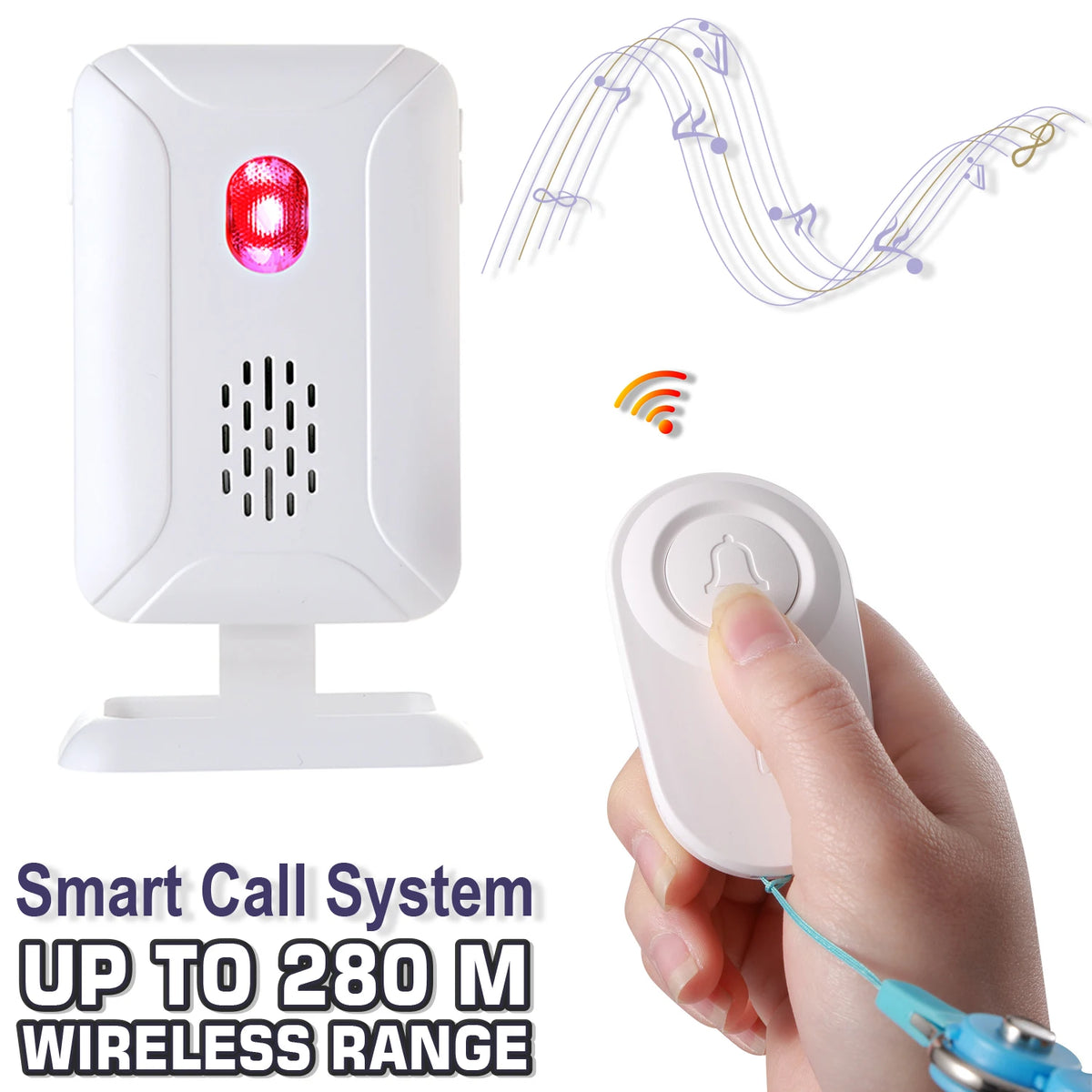 Pager d'Appel Sans Fil Longue Portée 280 m – Sistema de alerta de urgencia para personas mayores y asistencia a domicilio