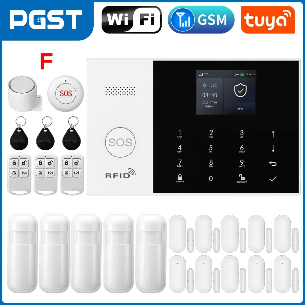 PGST PG-105 – Sistema de alarma Maison Sans Fil Tuya WiFi &amp; GSM, protección anti-intrusión conectada para apartamento, oficina y garaje